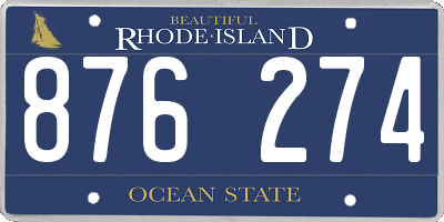 RI license plate 876274