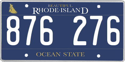 RI license plate 876276