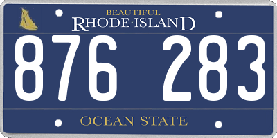 RI license plate 876283