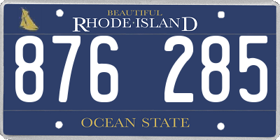 RI license plate 876285