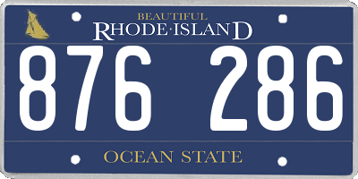 RI license plate 876286