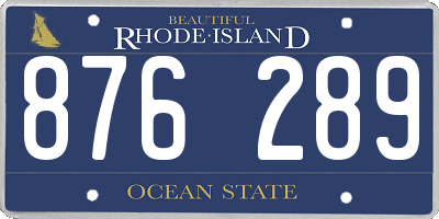 RI license plate 876289