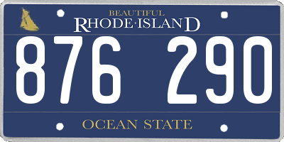 RI license plate 876290