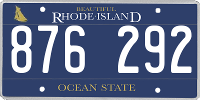 RI license plate 876292