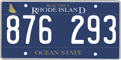 RI license plate 876293