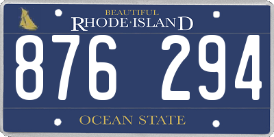 RI license plate 876294