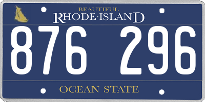 RI license plate 876296