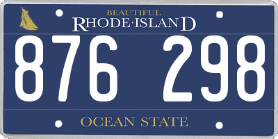RI license plate 876298