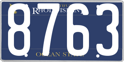 RI license plate 8763