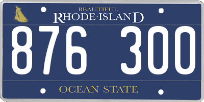 RI license plate 876300