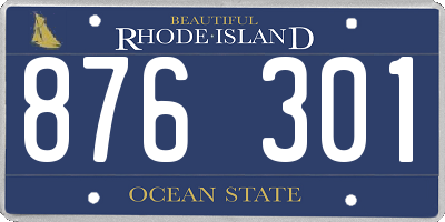 RI license plate 876301