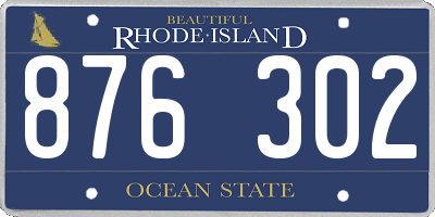 RI license plate 876302
