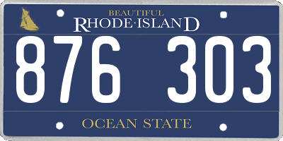 RI license plate 876303