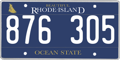 RI license plate 876305