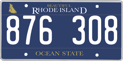 RI license plate 876308