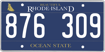 RI license plate 876309