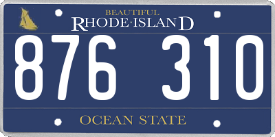 RI license plate 876310