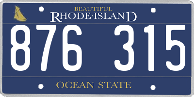 RI license plate 876315
