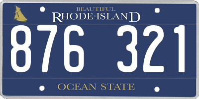 RI license plate 876321