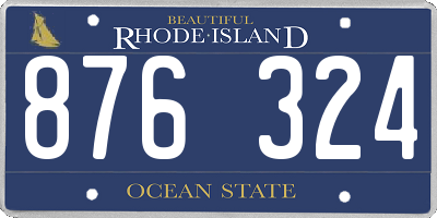 RI license plate 876324