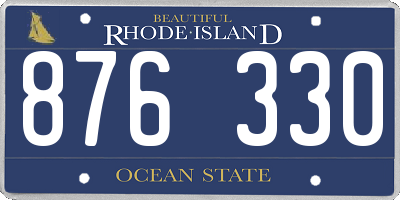 RI license plate 876330