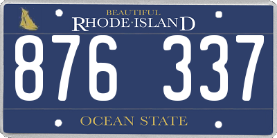 RI license plate 876337