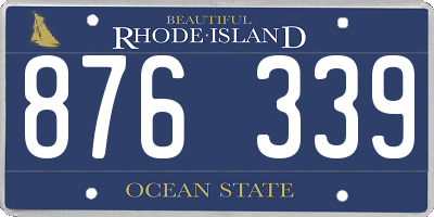 RI license plate 876339