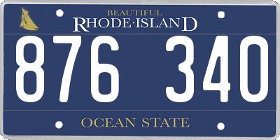 RI license plate 876340