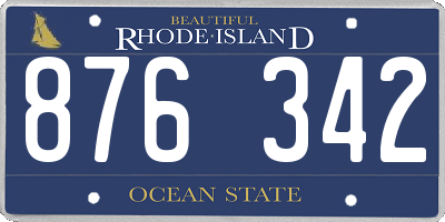 RI license plate 876342