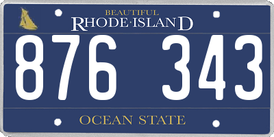 RI license plate 876343