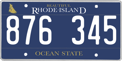RI license plate 876345