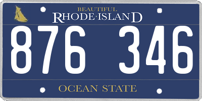 RI license plate 876346