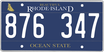 RI license plate 876347