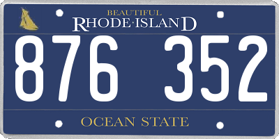 RI license plate 876352