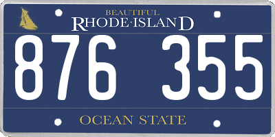 RI license plate 876355