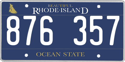 RI license plate 876357