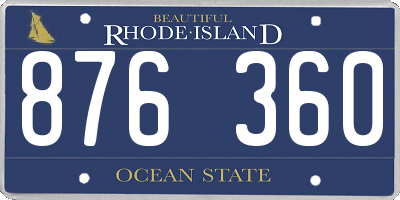 RI license plate 876360