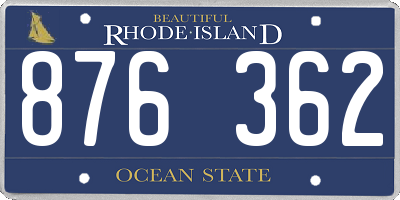 RI license plate 876362