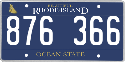 RI license plate 876366