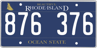 RI license plate 876376