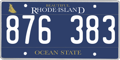 RI license plate 876383