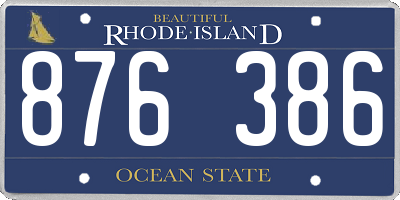RI license plate 876386