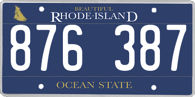 RI license plate 876387