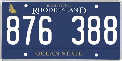 RI license plate 876388