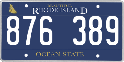 RI license plate 876389