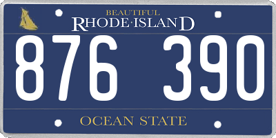 RI license plate 876390