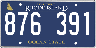 RI license plate 876391