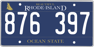 RI license plate 876397