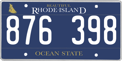 RI license plate 876398