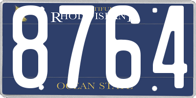 RI license plate 8764